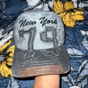 Lafayette 148 New York Gray Distressed Baseball Cap